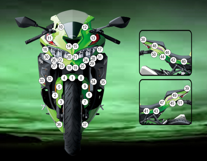 [GUARDKAW032] Eazi-Grip Paint Protection Film for Kawasaki Ninja ZX-4RR, gloss or matte (Gloss)