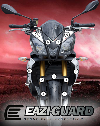 Eazi-Grip Paint Protection Film for Aprilia Tuono V4 R 2011 - 2014, gloss or matte