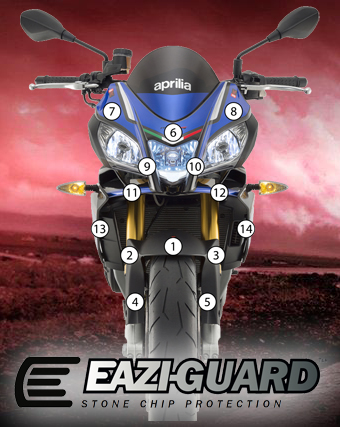Eazi-Grip Paint Protection Film for Aprilia Tuono V4 2015 - 2017, gloss or matte
