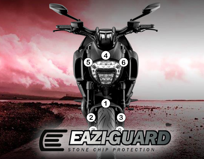 [GUARDDUC002] Eazi-Grip Paint Protection Film for Ducati Diavel 2011 - 2018, gloss or matte (Gloss)
