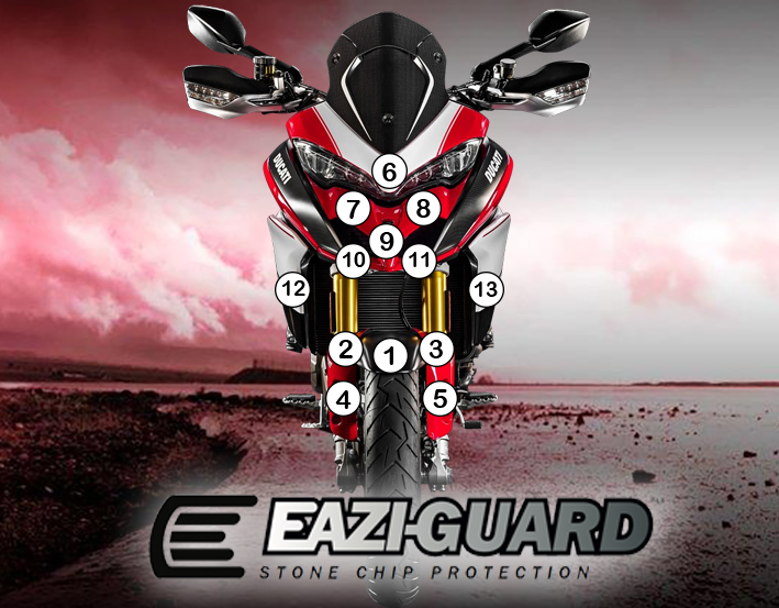 [GUARDDUC003] Eazi-Guard Paint Protection Film for Ducati Multistrada 1200 2015 - 2017, gloss or matte (Gloss)