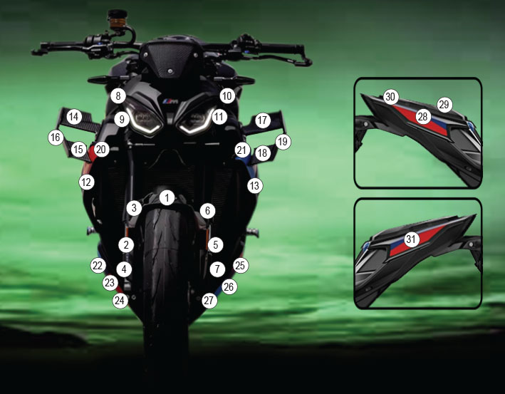 Eazi-Grip Paint Protection Film for BMW M1000R, gloss or matte