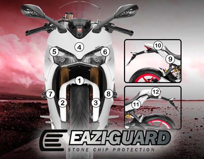 [GUARDDUC007] Eazi-Grip Paint Protection Film for Ducati SuperSport 2017 - 2020, gloss or matte (Gloss)