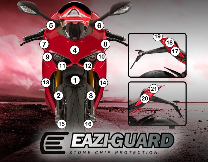 [GUARDDUC008] Eazi-Grip Paint Protection Film for Ducati Panigale V4 2018 - 2019, gloss or matte (Gloss)