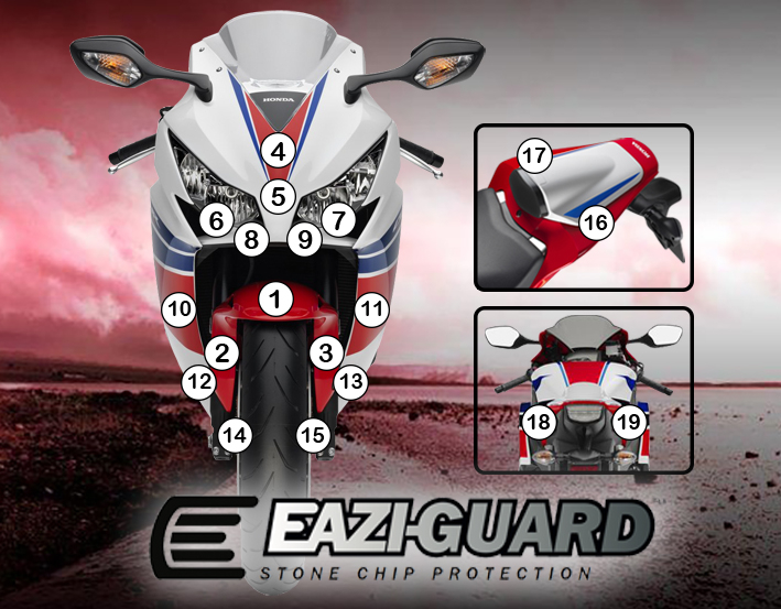 [GUARDHON002] Eazi-Grip Paint Protection Film for Honda CBR1000RR 2012 - 2016, gloss or matte (Gloss)