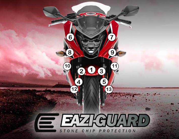 [GUARDHON004] Eazi-Guard Paint Protection Film for Honda CBR650F 2014 - 2018, gloss or matte (Gloss)