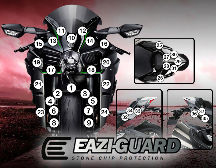 [GUARDKAW011] Eazi-Grip Paint Protection Film for Kawasaki Ninja H2, gloss or matte (Gloss)