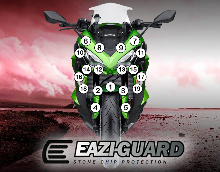 [GUARDKAW012] Eazi-Grip Paint Protection Film for Kawasaki Ninja 1000 2017 - 2019, gloss or matte (Gloss)