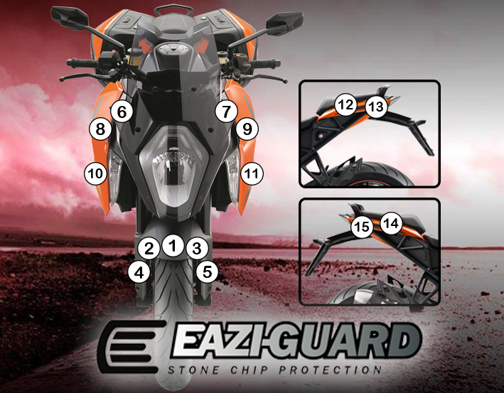 [GUARDKTM004] Eazi-Grip Paint Protection Film for KTM 1290 Super Duke GT 2016 - 2018, gloss or matte (Gloss)