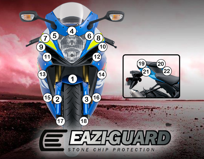 [GUARDSUZ001] Eazi-Grip Paint Protection Film for Suzuki GSX-R 600 / 750 2011 - 2018, gloss or matte (Gloss)