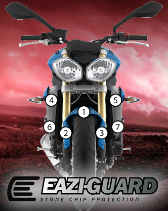 [GUARDTRI003] Eazi-Grip Paint Protection Film for Triumph Street Triple / R 2013 - 2016, gloss or matte (Gloss)