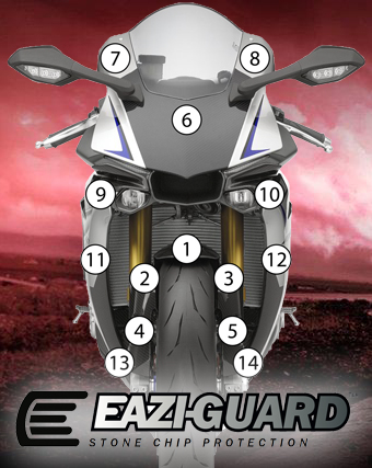 [GUARDYAM005] Eazi-Guard Paint Protection Film for Yamaha YZF-R1M 2015 - 2019, gloss or matte (Gloss)