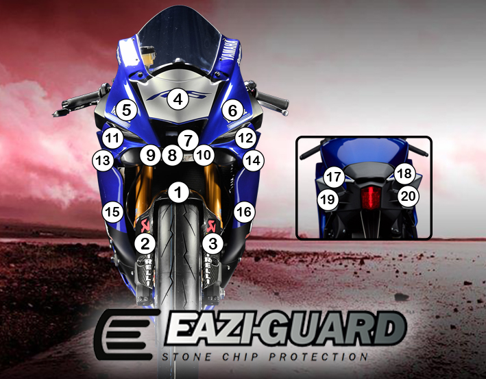 [GUARDYAM008] Eazi-Grip Paint Protection Film for Yamaha YZF-R6, gloss or matte (Gloss)