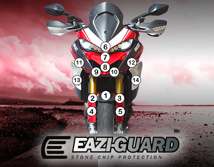 [GUARDDUC011] Eazi-Guard Paint Protection Film for Ducati Multistrada 1260 Pikes Peak, gloss or matte (Gloss)