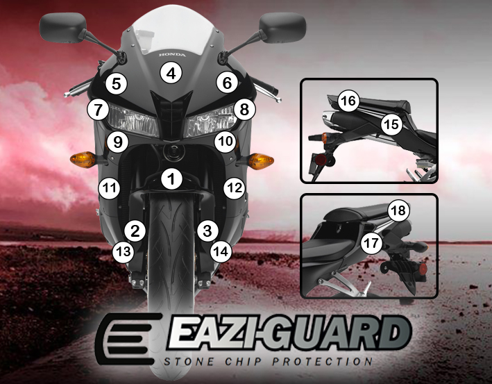 [GUARDHON007] Eazi-Guard Paint Protection Film for Honda CBR600RR 2013 - 2017, gloss or matte (Gloss)