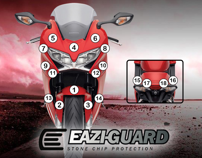 [GUARDHON008] Eazi-Grip Paint Protection Film for Honda VFR800 2014 – 2017, gloss or matte (Gloss)