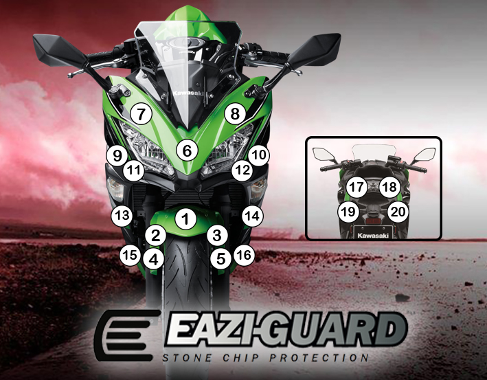 [GUARDKAW013] Eazi-Grip Paint Protection Film for Kawasaki Ninja 650 2017 - 2019, gloss or matte (Gloss)