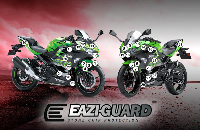 [GUARDKAW017] Eazi-Grip Paint Protection Film for Kawasaki Ninja 400, gloss or matte (Gloss)