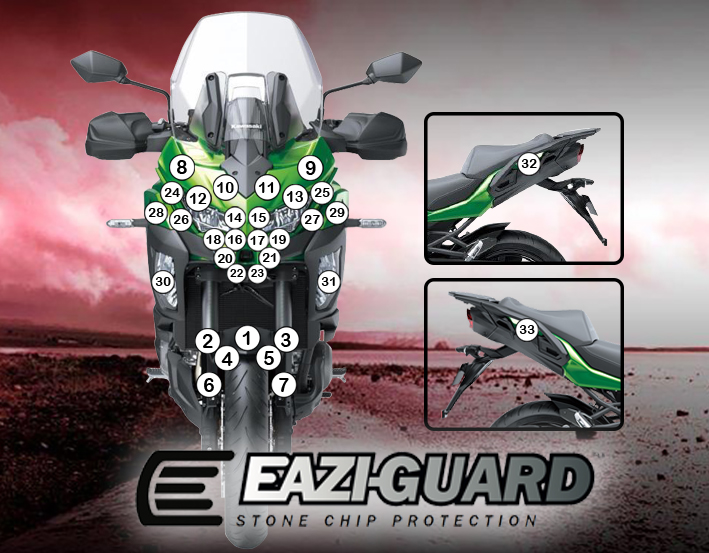 [GUARDKAW020] Eazi-Grip Paint Protection Film for Kawasaki Versys 1000 2019, gloss or matte (Gloss)