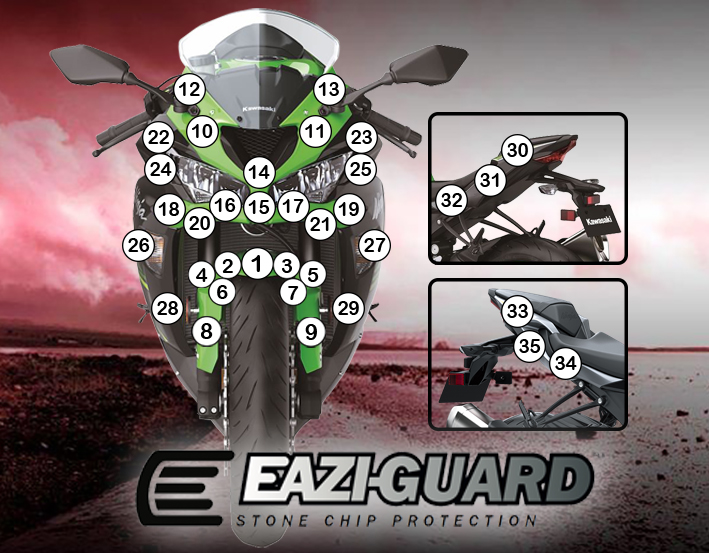 Eazi-Grip Paint Protection Film for Kawasaki ZX-6R 2019 - 2021, gloss or matte