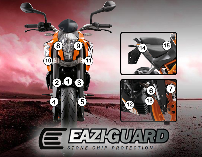 [GUARDKTM003] Eazi-Grip Paint Protection Film for KTM 390 Duke 2013 – 2016, gloss or matte (Gloss)