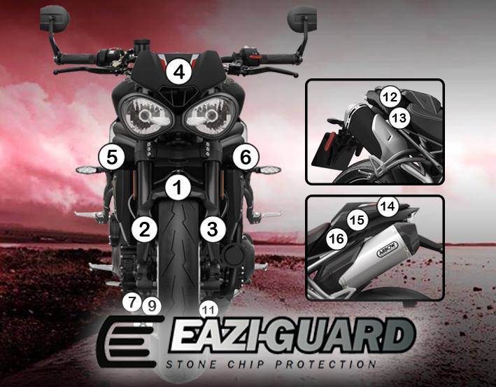[GUARDTRI006] Eazi-Grip Paint Protection Film for Triumph Speed Triple 2016 – 2017, gloss or matte (Gloss)