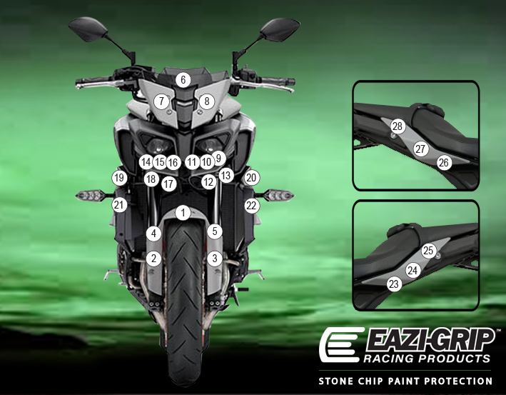 [GUARDYAM013] Eazi-Grip Paint Protection Film for Yamaha MT-10 2020 - 2021, gloss or matte (Gloss)