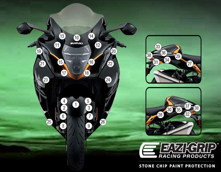 [GUARDSUZ005] Eazi-Grip Paint Protection Film for Suzuki Hayabusa Gen III, gloss or matte (Gloss)