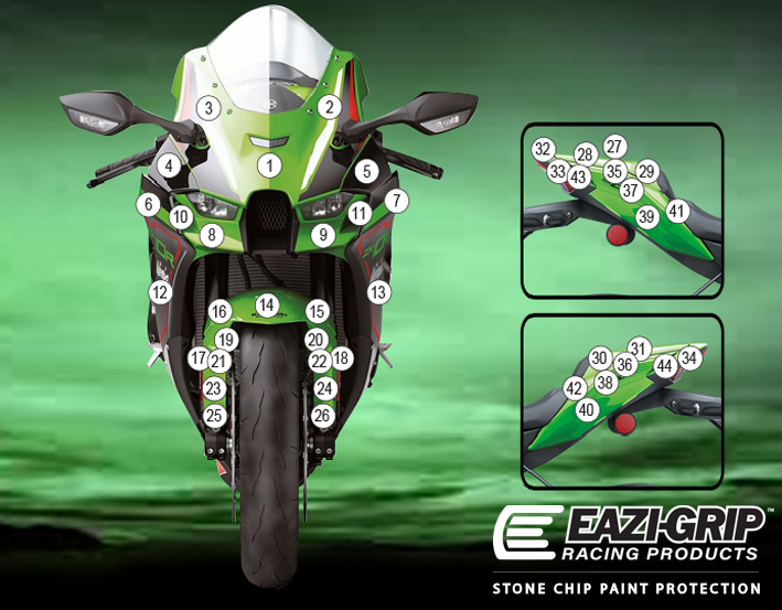 [GUARDKAW025] Eazi-Grip Paint Protection Film for Kawasaki ZX-10R RR, gloss or matte (Gloss)