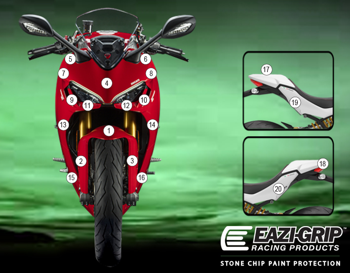 [GUARDDUC016] Eazi-Guard Paint Protection Film for Ducati SuperSport 2021, gloss or matte (Gloss)