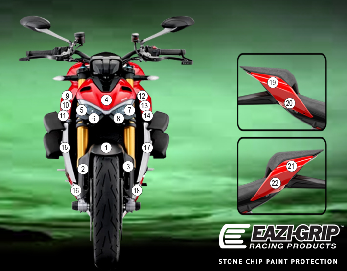 [GUARDDUC017] Eazi-Grip Paint Protection Film for Ducati Streetfighter V4 2020 - 2022, gloss or matte (Gloss)