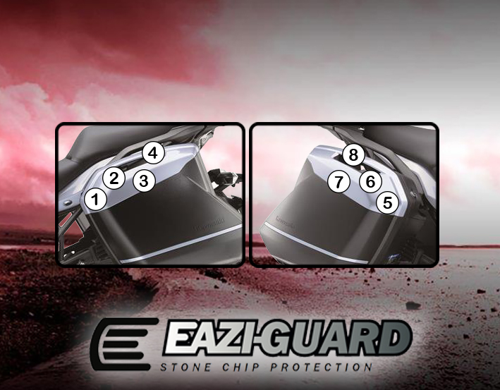 Eazi-Grip Pannier Protection Film for Kawasaki Ninja Versys, gloss or matte
