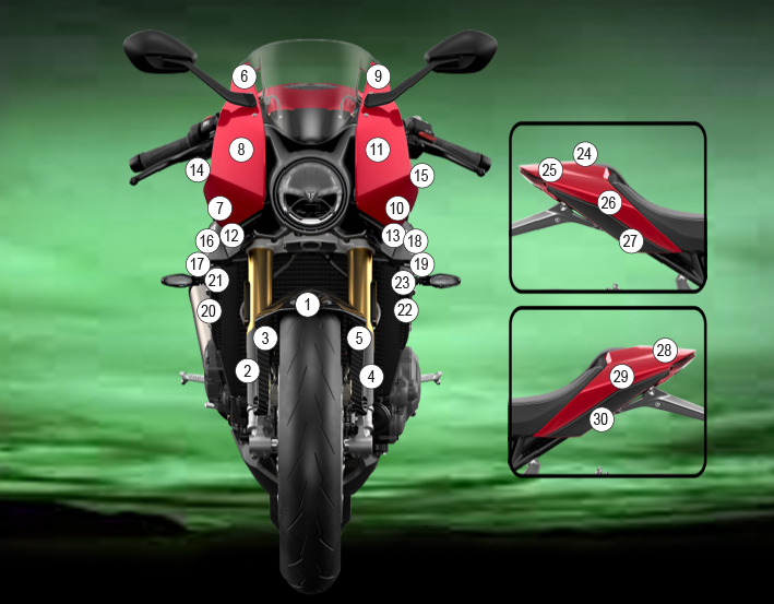 [GUARDTRI013] Eazi-Grip Paint Protection Film for Triumph Speed Triple 1200 RR, gloss or matte (Gloss)