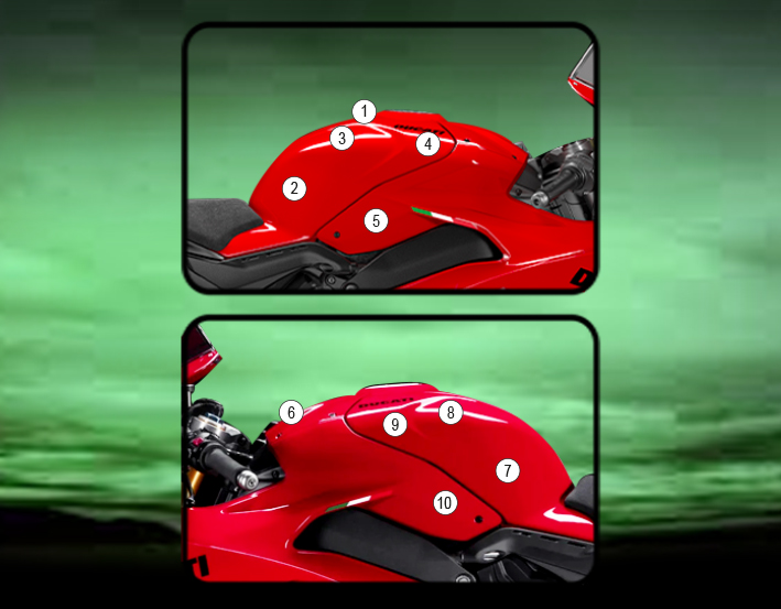 Eazi-Grip Tank Protection Film for Ducati Panigale Streetfighter V4, gloss or matte