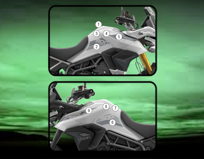 Eazi-Grip Tank Protection Film for Triumph Tiger 900 GT 850 Sport, gloss or matte
