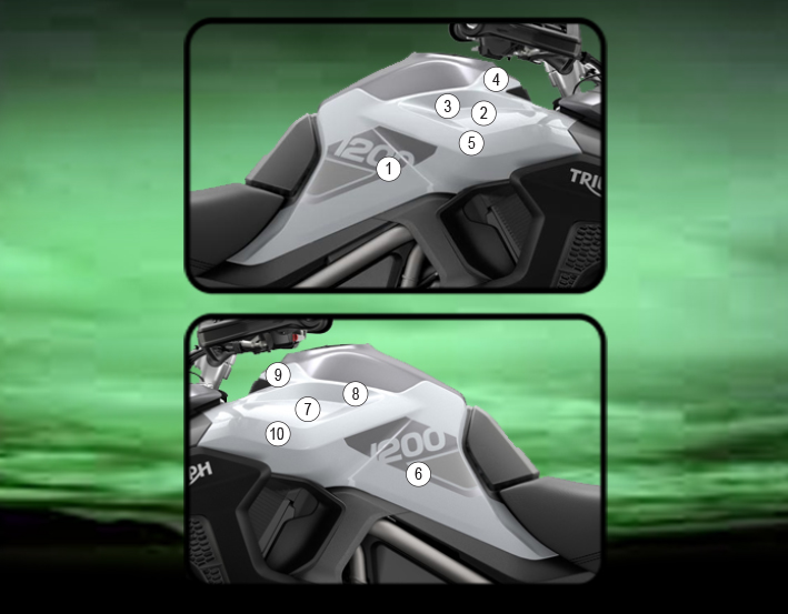 Eazi-Grip Tank Protection Film for Triumph Tiger 1200 GT Rally Pro, gloss or matte