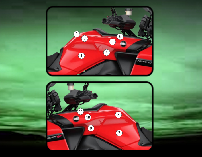 Eazi-Grip Tank Protection Film for Yamaha Tracer 9 GT, gloss or matte