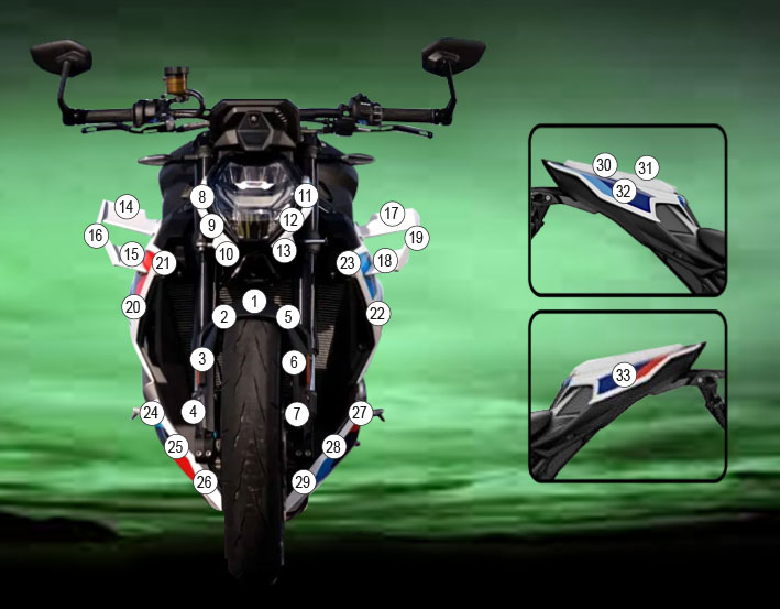 Eazi-Guard Paint Protection Film for BMW M1000R, gloss or matte
