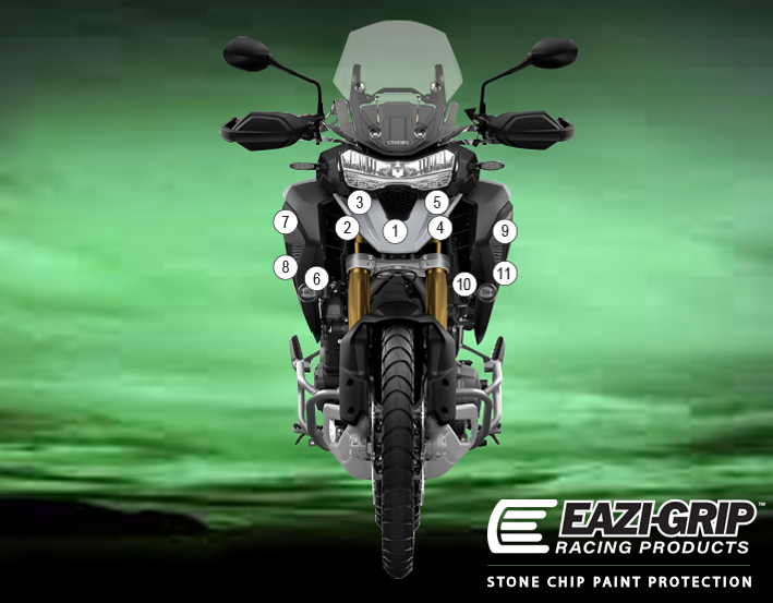 [GUARDTRI015] Eazi-Grip Paint Protection Film for Triumph Tiger 1200 GT Rally Pro, gloss or matte (Gloss)
