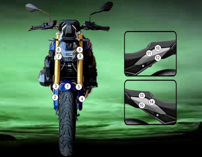 Eazi-Guard Paint Protection Film for BMW R1250R, gloss or matte