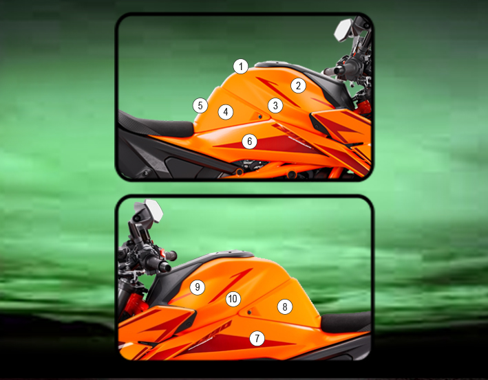 Eazi-Grip Tank Protection Film for KTM 1390 Super Duke R, gloss or matte