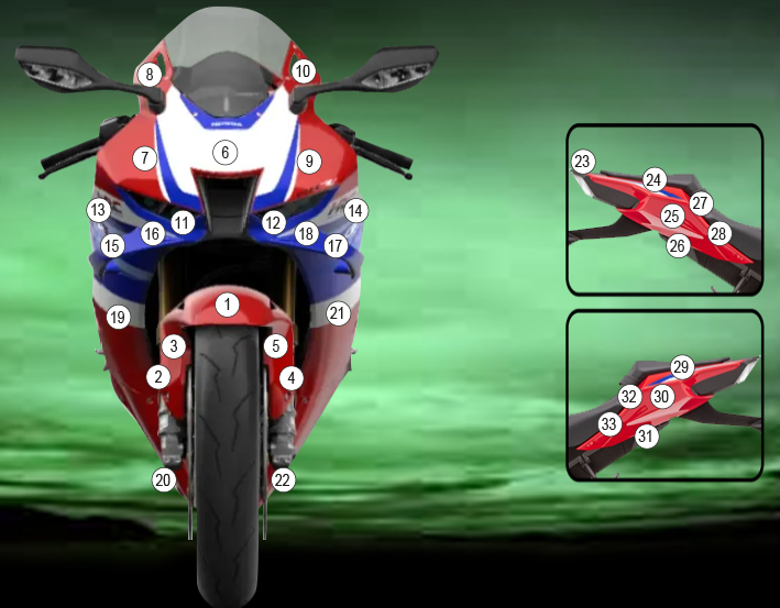 [GUARDHON024] Eazi-Guard Paint Protection Film for Honda CBR1000RR-R 2024, gloss or matte (Gloss)