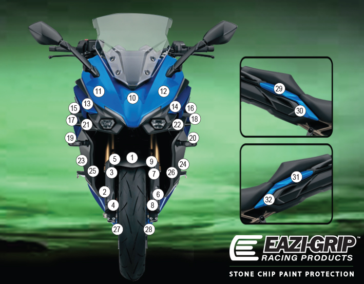 [GUARDSUZ006] Eazi-Grip Paint Protection Film for Suzuki GSX-S 1000 GT, gloss or matte (Gloss)